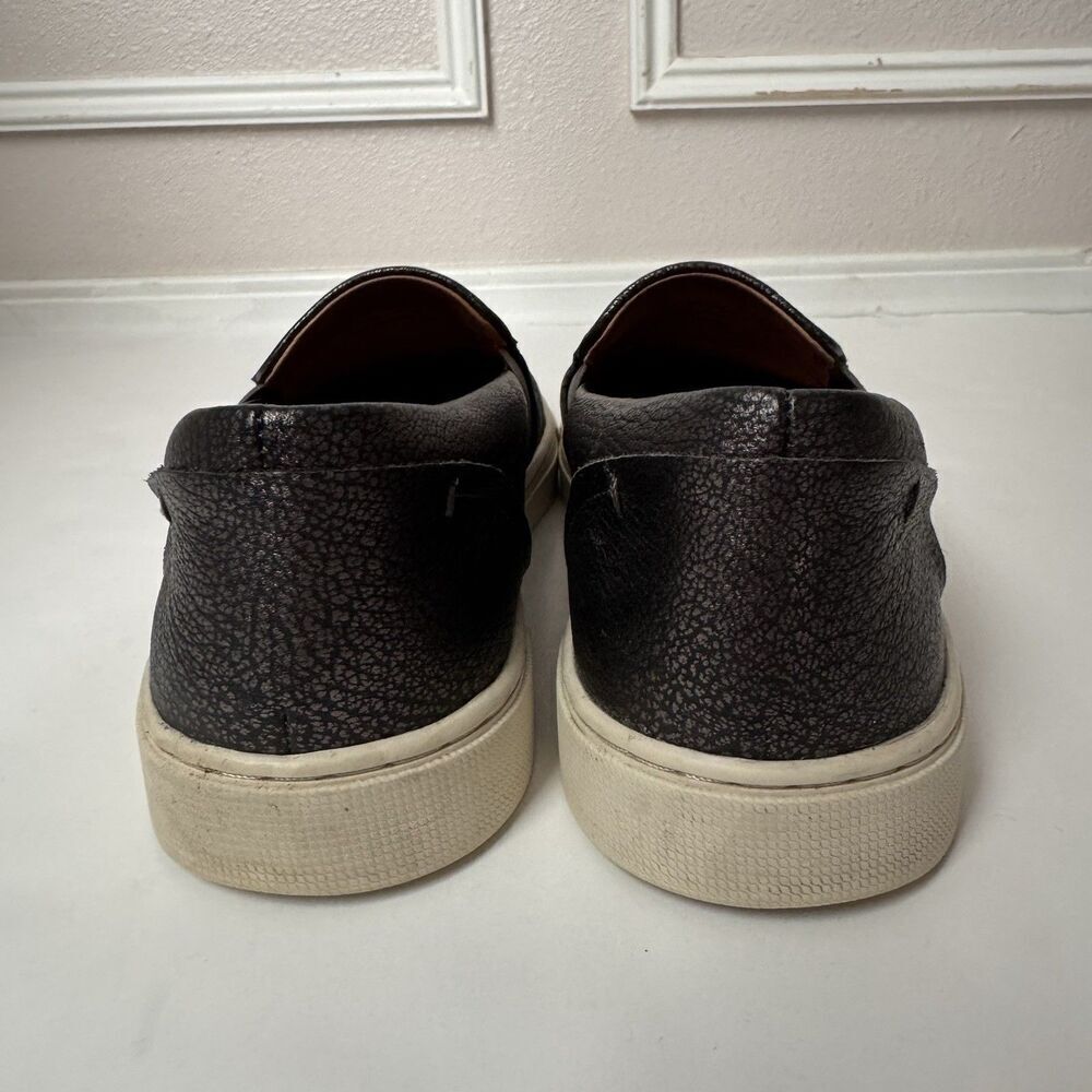 Frye Women’s Ivy Slip On Sneaker Leather Size 9 Pewter Grey Metallic - Picture 5 of 11